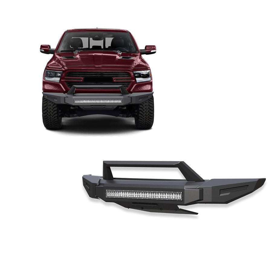 Heavy Duty Black Horse Armour II Modular Front Bumper Kit Matte Black Compatible with 2019-2024 Ram 1500 (Excl.Rebel & TRX Trim, 19-23 Ram 1500 Classic)-AFB-RA20-K2
