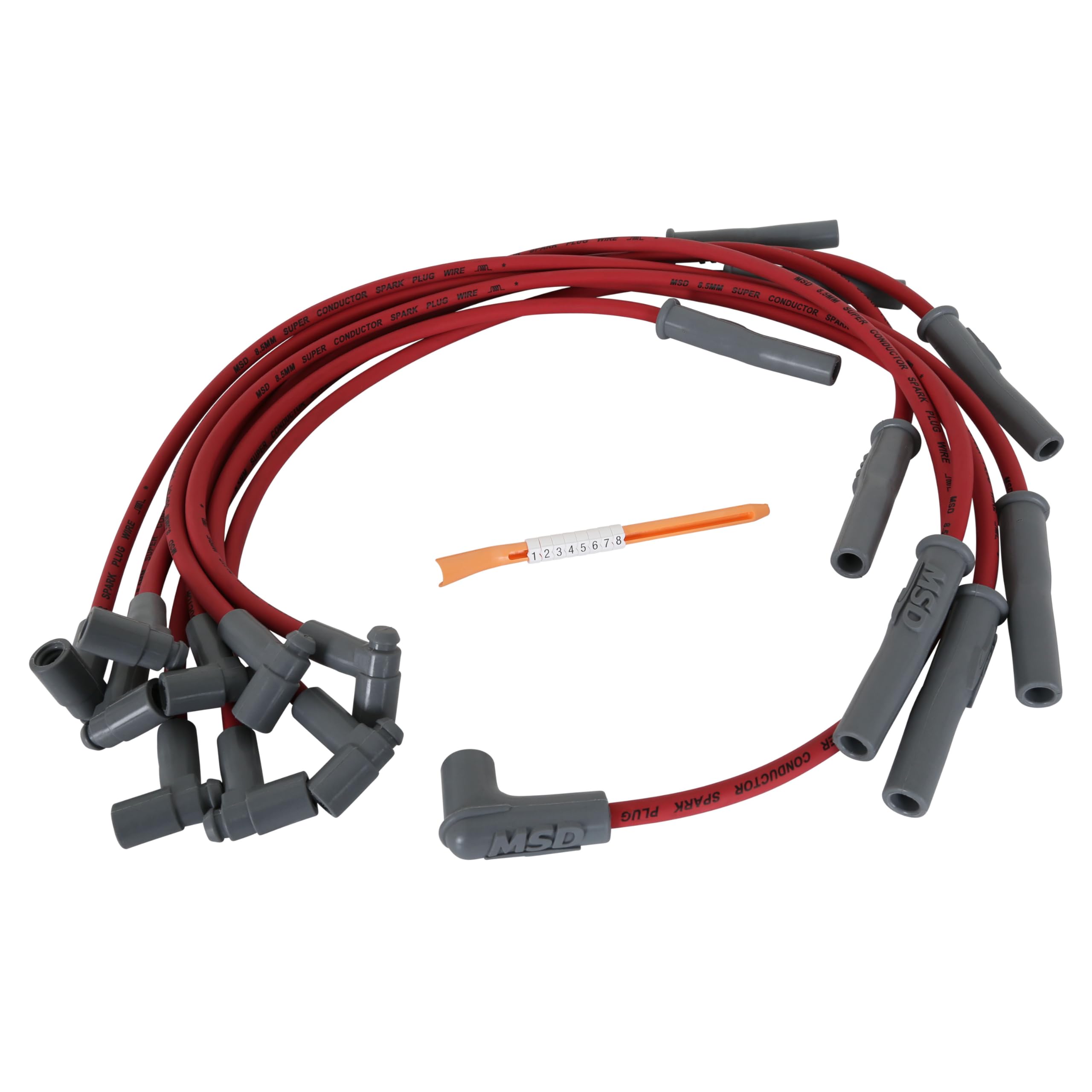 Super Conductor MSD 32189 Spark Plug Wire Set, Red