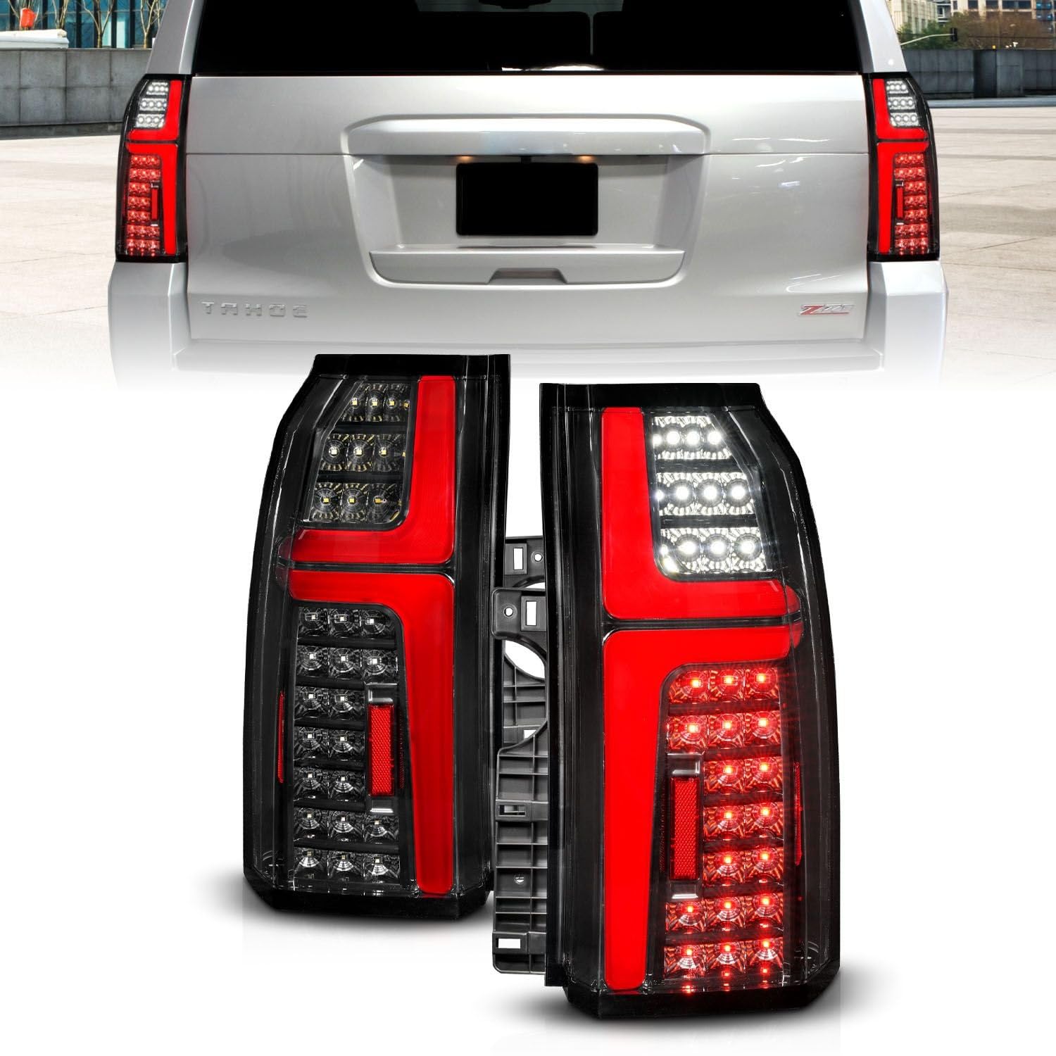 15-20 Chevrolet Tahoe ANZO Sequential LED Tube Taillights Black