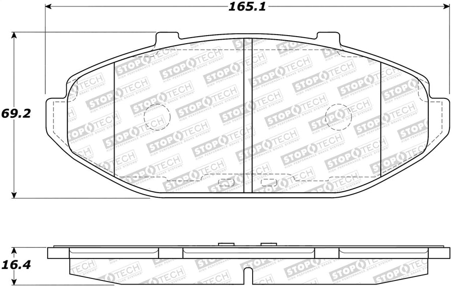 Front StopTech 308.07480 Brake Pads with Shims and Hardware Street