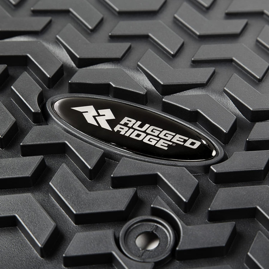 Front Floor Liners Rugged Ridge for Ford F-150 | Pair, All-Terrain, Black | 82902.04 | Fits 1997-2003 Ford F-150 Regular/Extended Cab