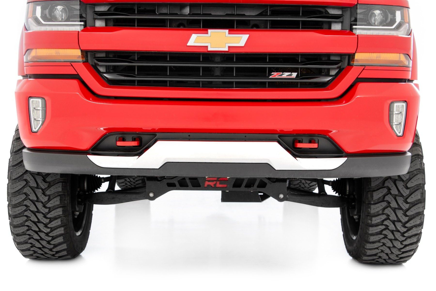 Rough Country Red Forged Tow Hooks for Chevy Silverado 1500 (2014–2018 & Classic) - Heavy-Duty Steel, Bolt-On Recovery Hooks