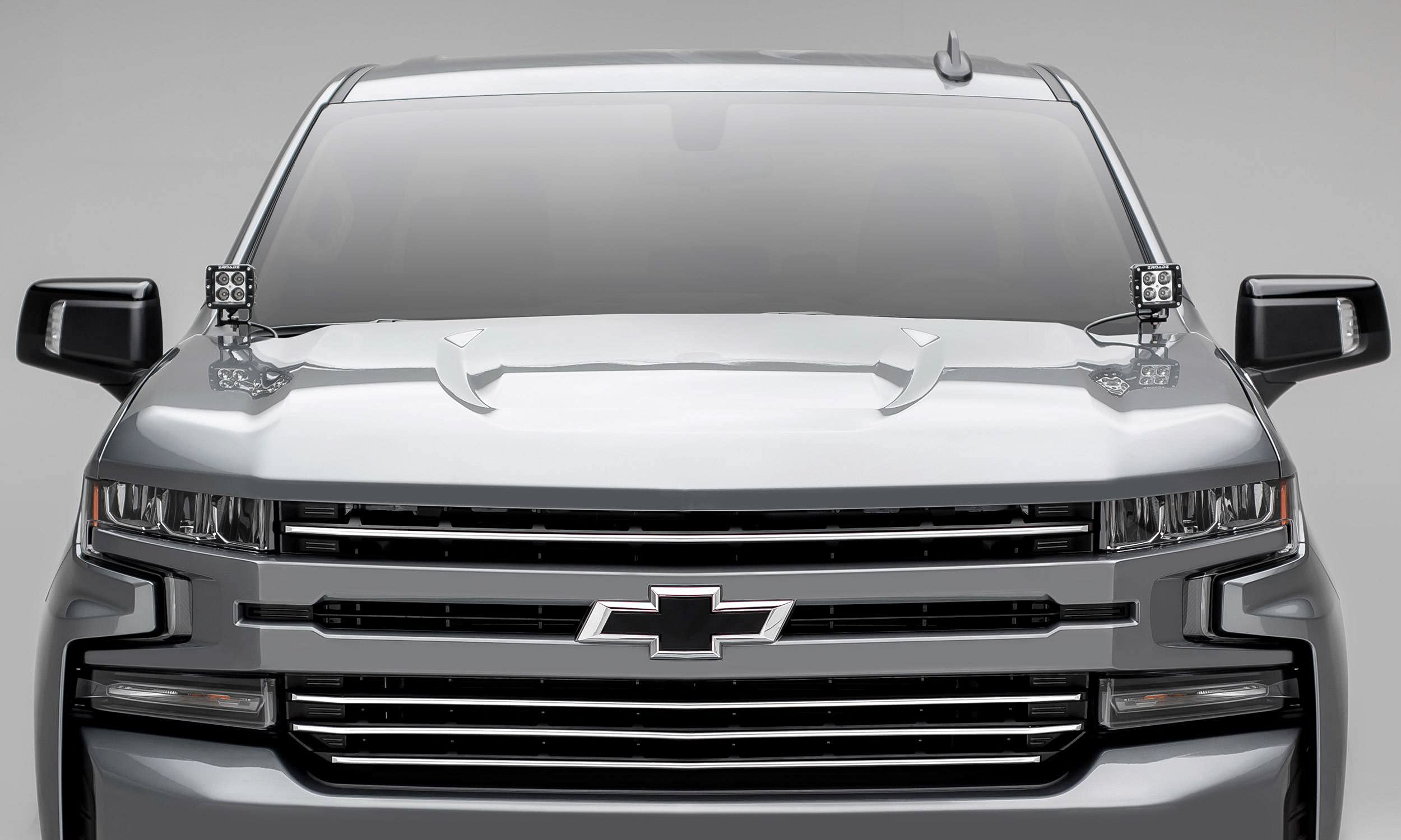 Silverado 1500 2019-2022 Trail Boss, RST, LT Round Billet Grille, Horizontal Round, Brushed, 4 Pc, Overlay, Does Not Fit Vehicles with Camera - PN #6211233