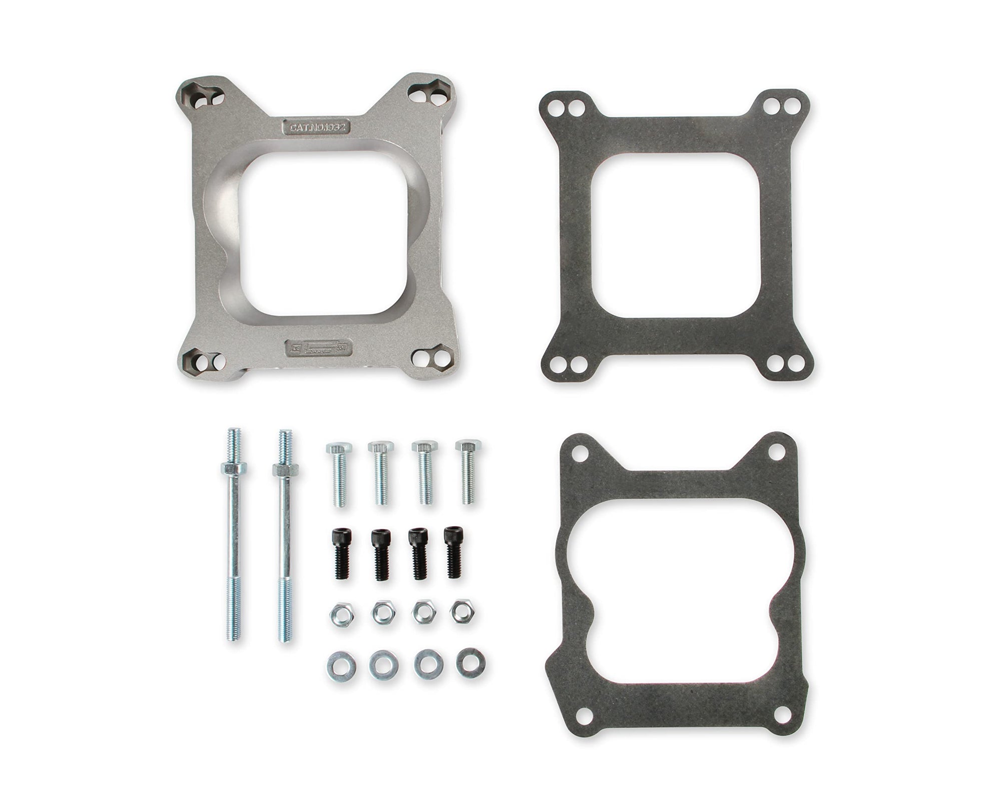 Carburetor Adapter Kit Mr. Gasket 4Bbl To 4Bbl, Silver