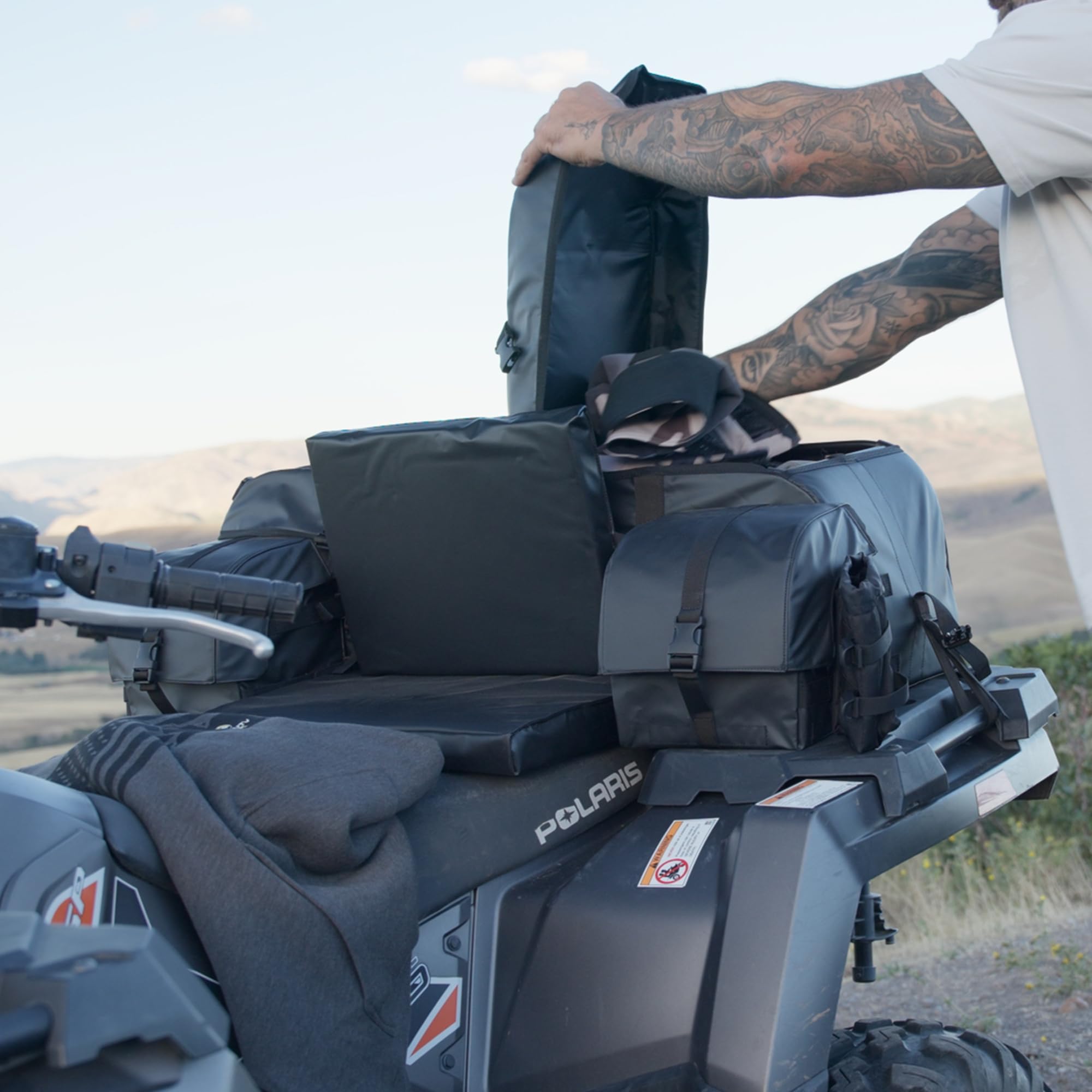 Oversized ATV TEK Arch Series Rear Rack Utility Pack, Padded ATV Cargo Bag - Black