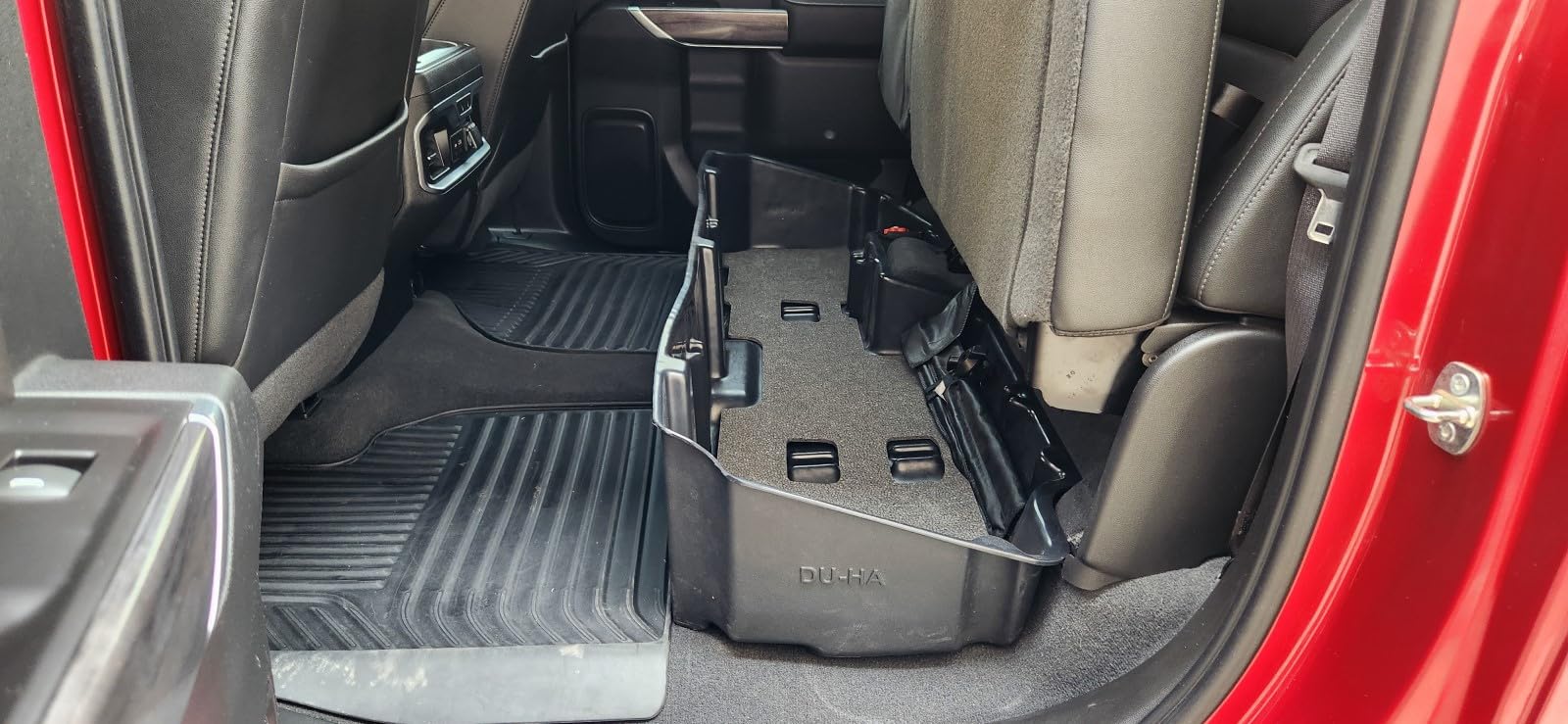 Under Seat Storage DU-HA fits 19-24 Chevy Silverado/GMC Sierra Light Duty Crew Cab & 20-24 Heavy Duty Crew Cab New Body Style | Black Heavy-Duty Back Seat Organizer | 10400