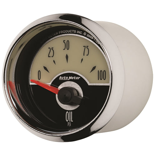 Cruiser Auto Meter 1128 2-1/16" 0-100 PSI Short Sweep Electric Oil Pressure Gauge