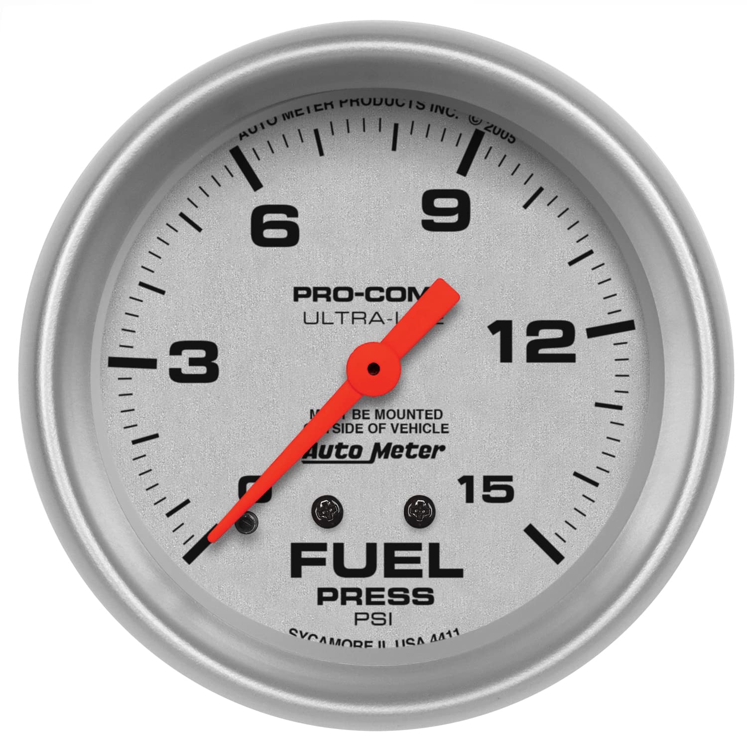 Auto Meter Ultra-Lite 4411 Mechanical Fuel Pressure Gauge, 2-5/8" (66.7mm)