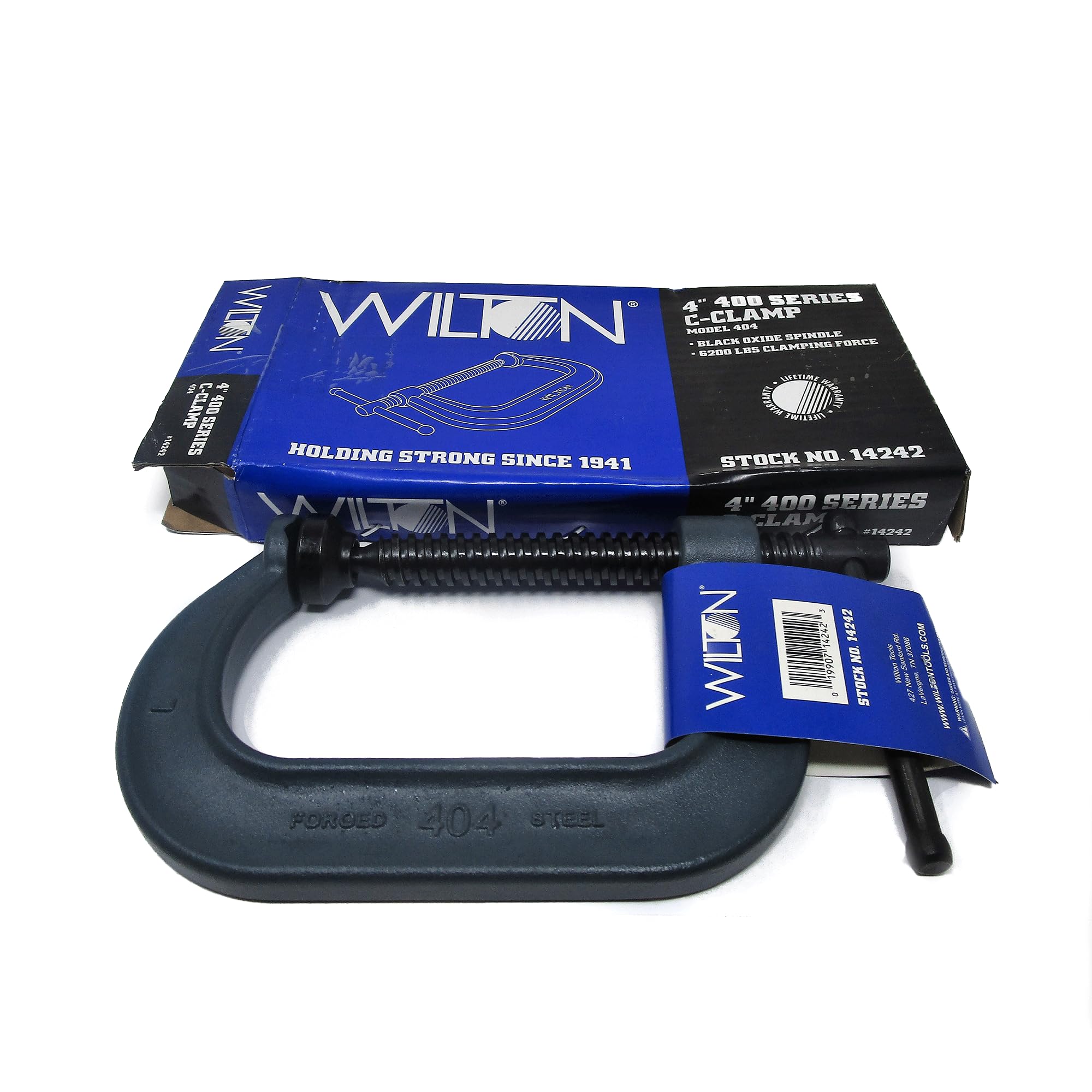 C-Clamp Wilton, 4-1/4" Opening, 3-1/4" Throat, 6200 Lbs. Clamping Force (Model 404)