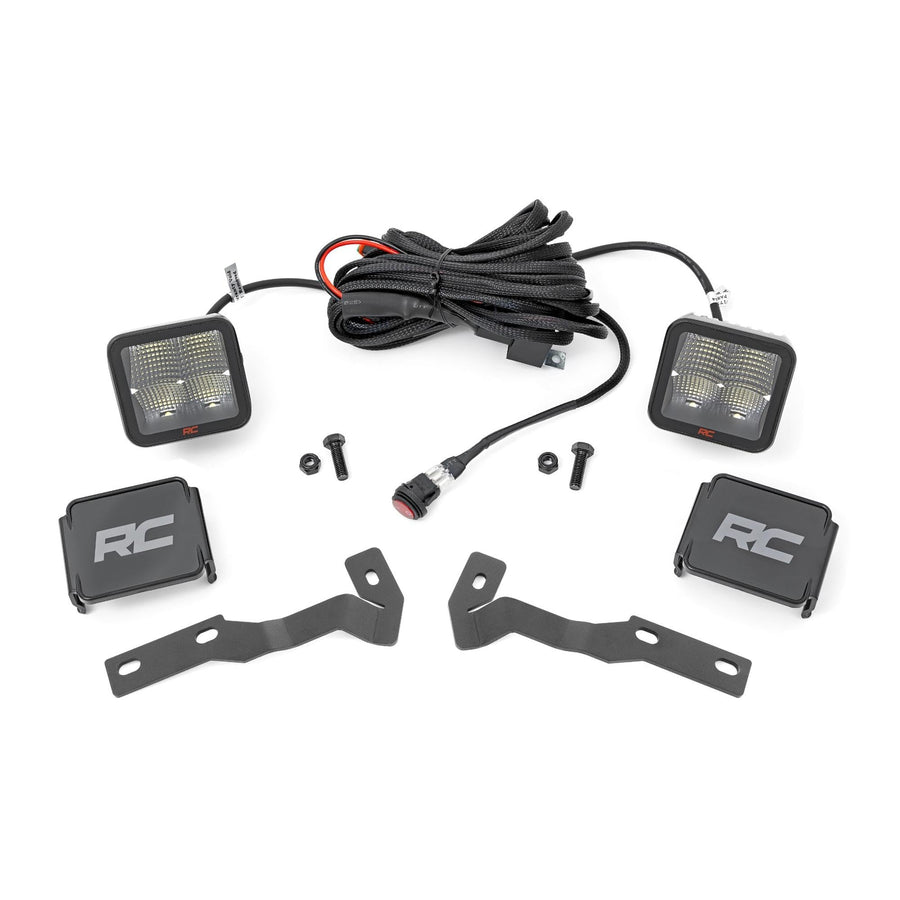 Rough Country Dual 2" LED Ditch Light Kit for Tacoma Toyota (2016-2023) - 2X LED Light Pods, Spot Beam