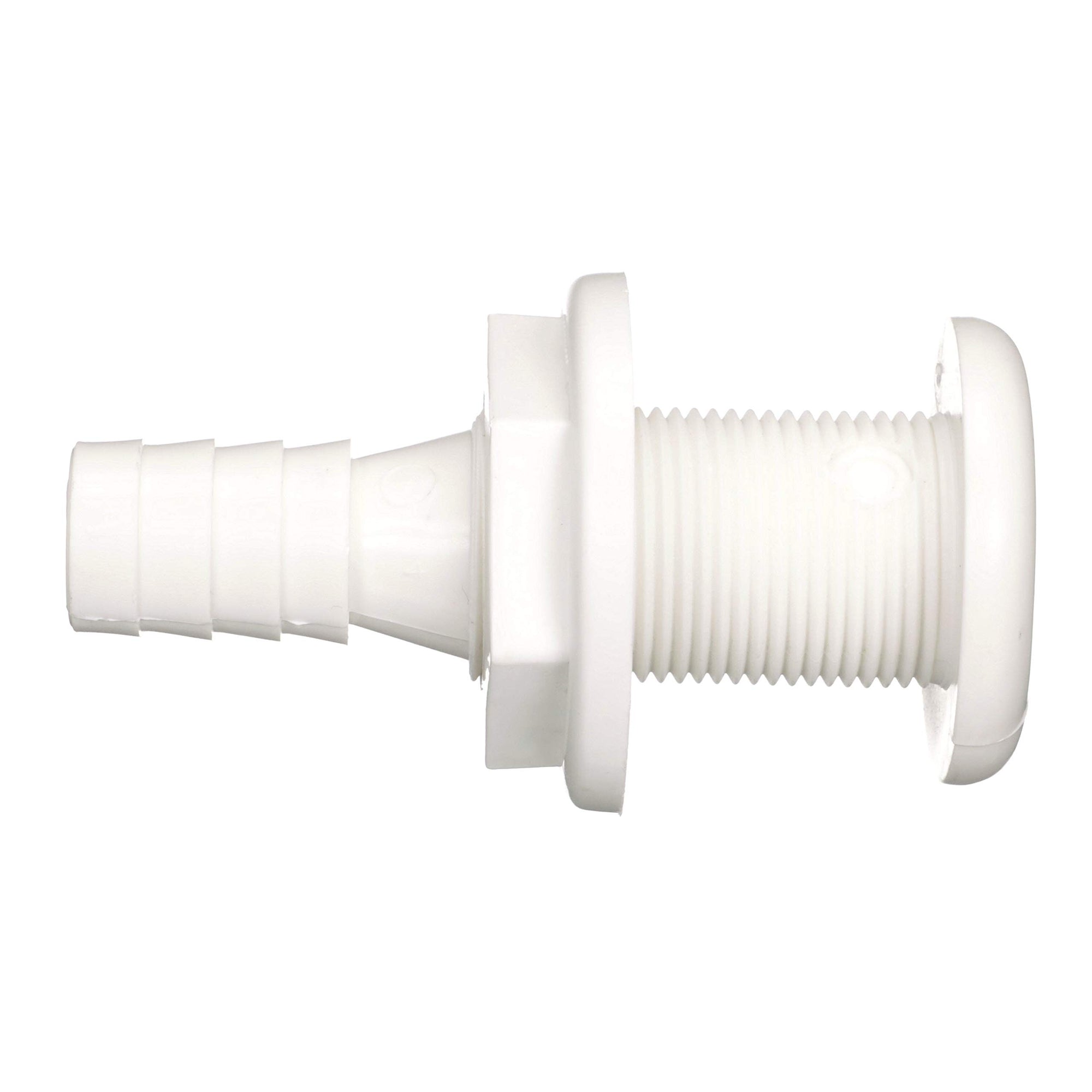 Polypropylene attwood 3873-3 Straight Thru-Hull Connector for Boating Plumbing Fittings, White Finish