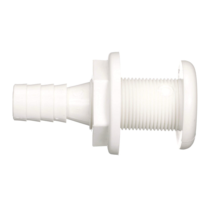Polypropylene attwood 3873-3 Straight Thru-Hull Connector for Boating Plumbing Fittings, White Finish