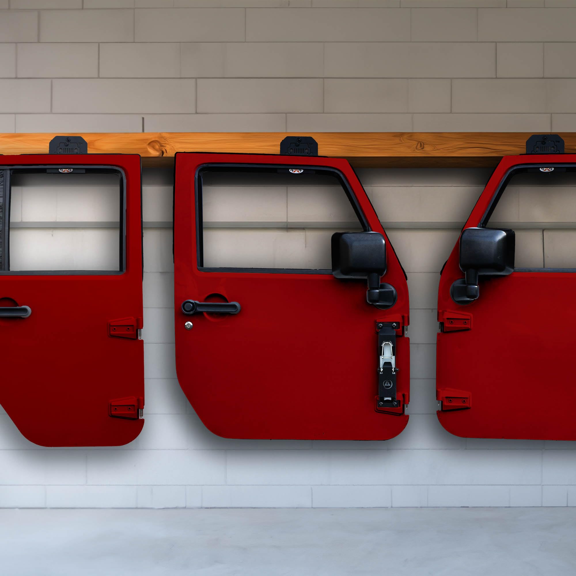 Garage Wall EZ4x4 Wrangler Door Storage Hangers, Heavy Duty Metal Storage Holder Bracket Compatible with TJ JK JKU JL JLU JT - 4 Pack Designed in USA