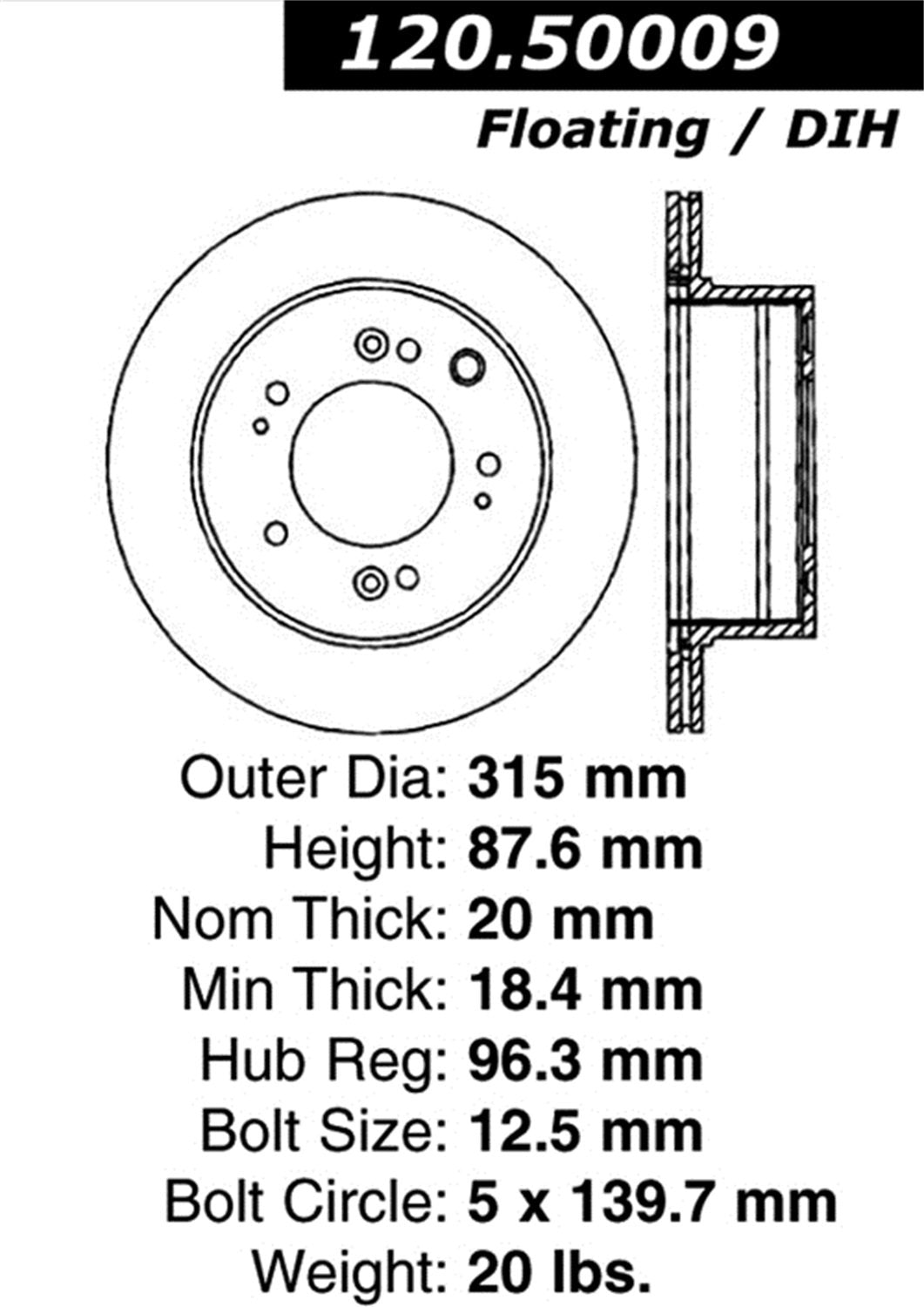 StopTech Centric 127.50009R Sport Drilled/Slotted Brake Rotor (Rear Right), 1 Pack