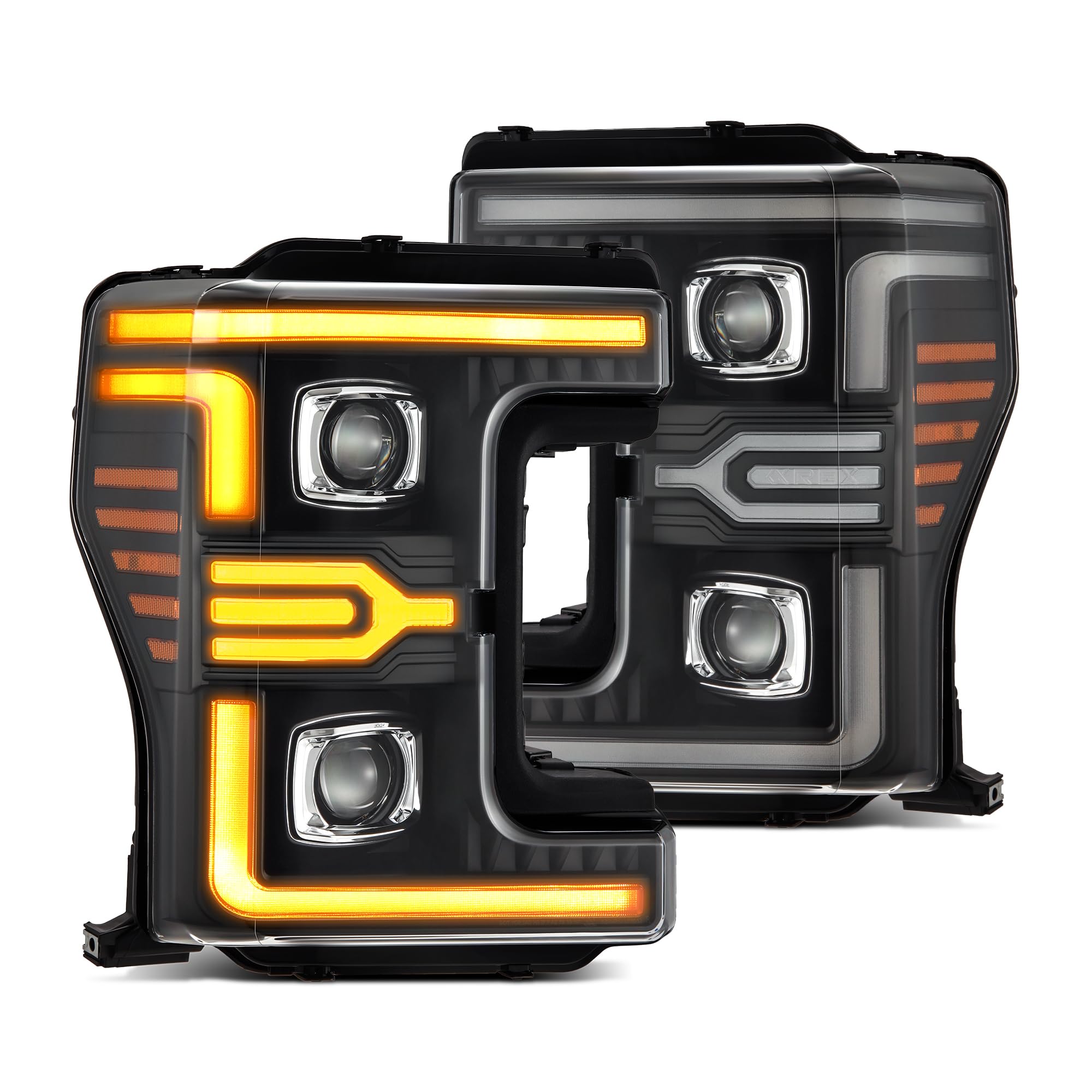Projector Headlights AlphaRex for 17-19 MKII Super Duty LUXX-Series LED Black