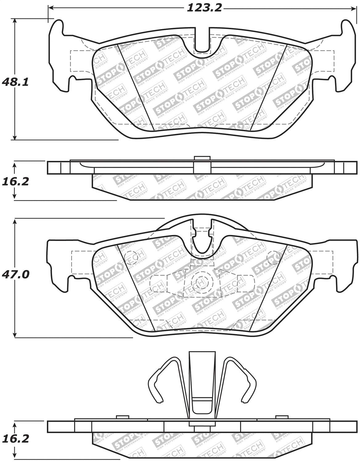 Brake Pads StopTech 305.12670 Street Select with Hardware