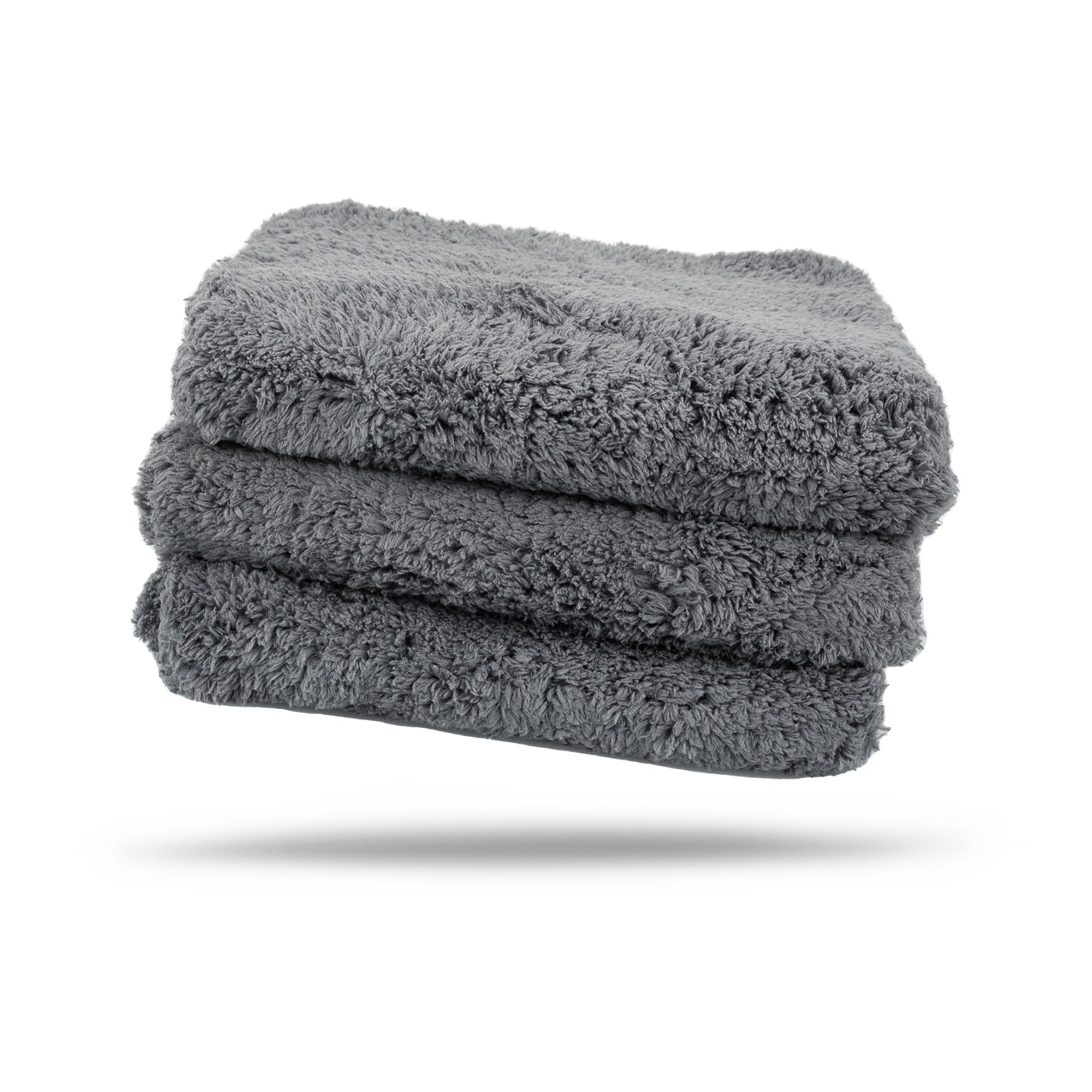 Microfiber 16" x 16" Maxshine 3-Pack Grey Towels – 600GSM Edgeless Design – Ultra-Soft, High-Absorbency Towels for Car Detailing, Polishing & Scratch-Free Cleaning