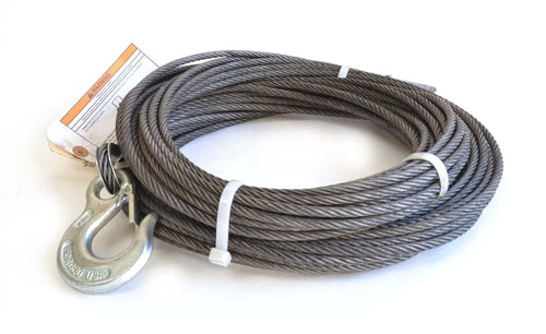 Winch Accessory WARN 24893: Steel Cable Wire Rope with Loop and Hook, 1/4" Diameter x 100' Length, 3.5 Ton (7,000 lb) Capacity
