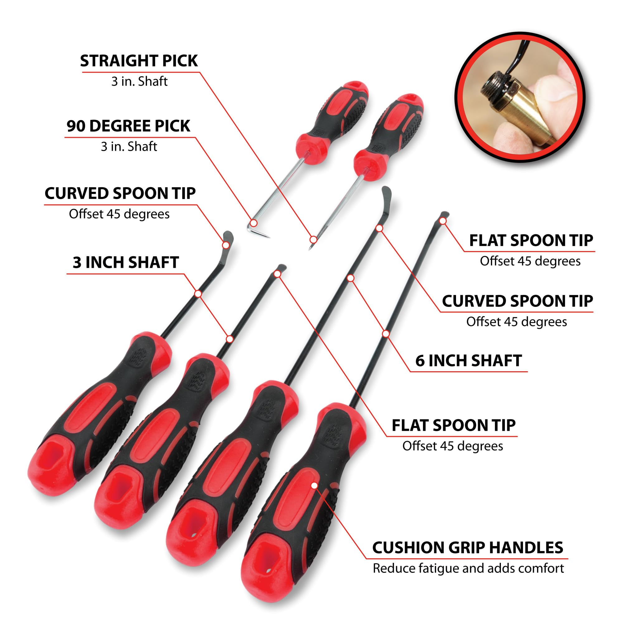 6 pc. Performance Tool O-Ring and Seal Remover - W80752