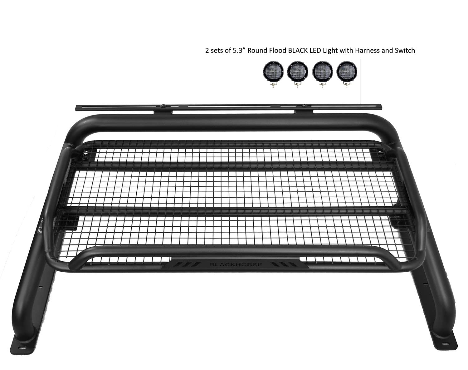 Atlas Roll Bar Black Horse Kit Compatible with 2015-2023 Toyota Tacoma-ATRB-TOTAB-PLFB