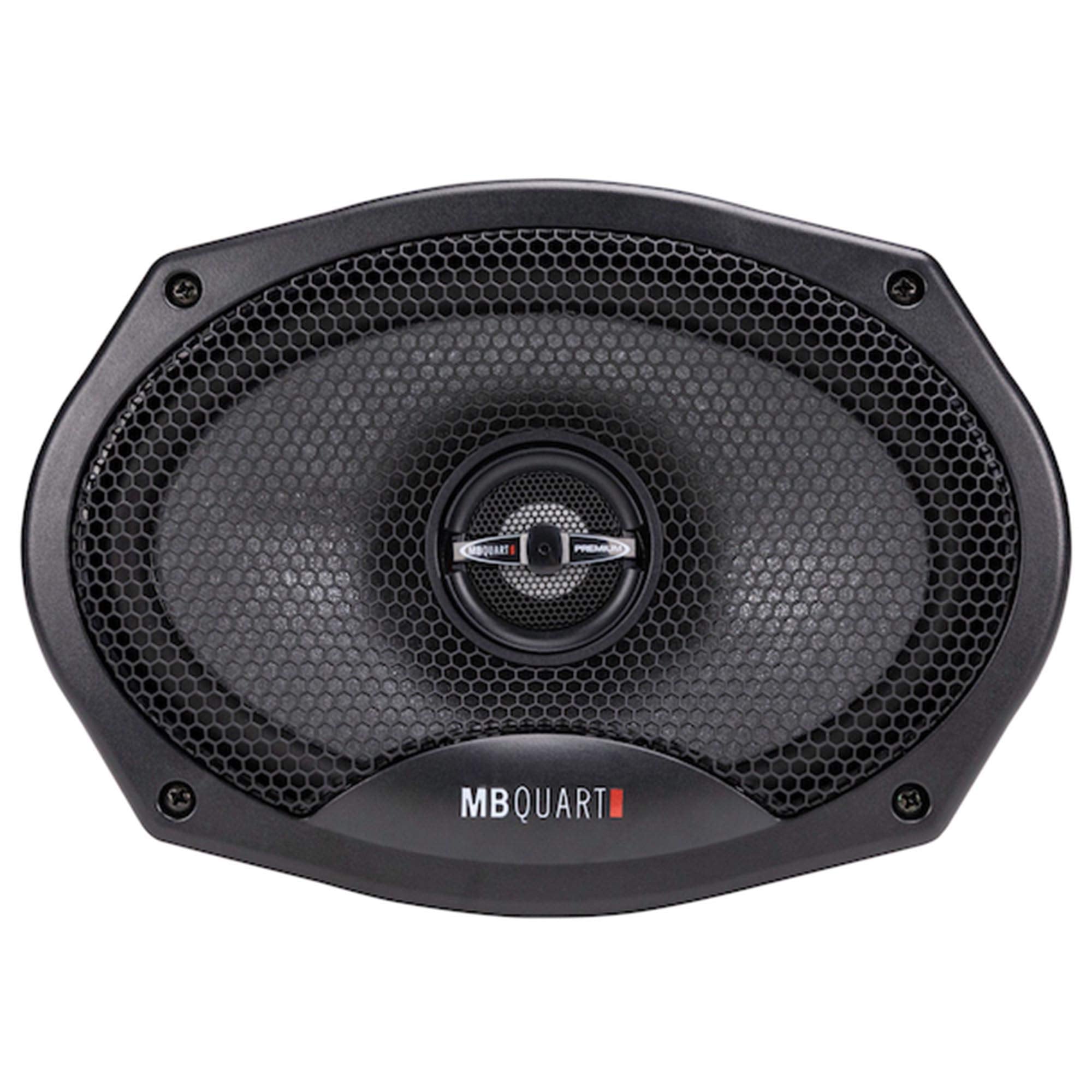 MB Quart Premium PK1-169 Car Speakers (Black, Pair) – 6x9 Inch Coaxial Speaker System, 220 Watt, 2-Way Car Audio, 4 OHMS (Grills Included)