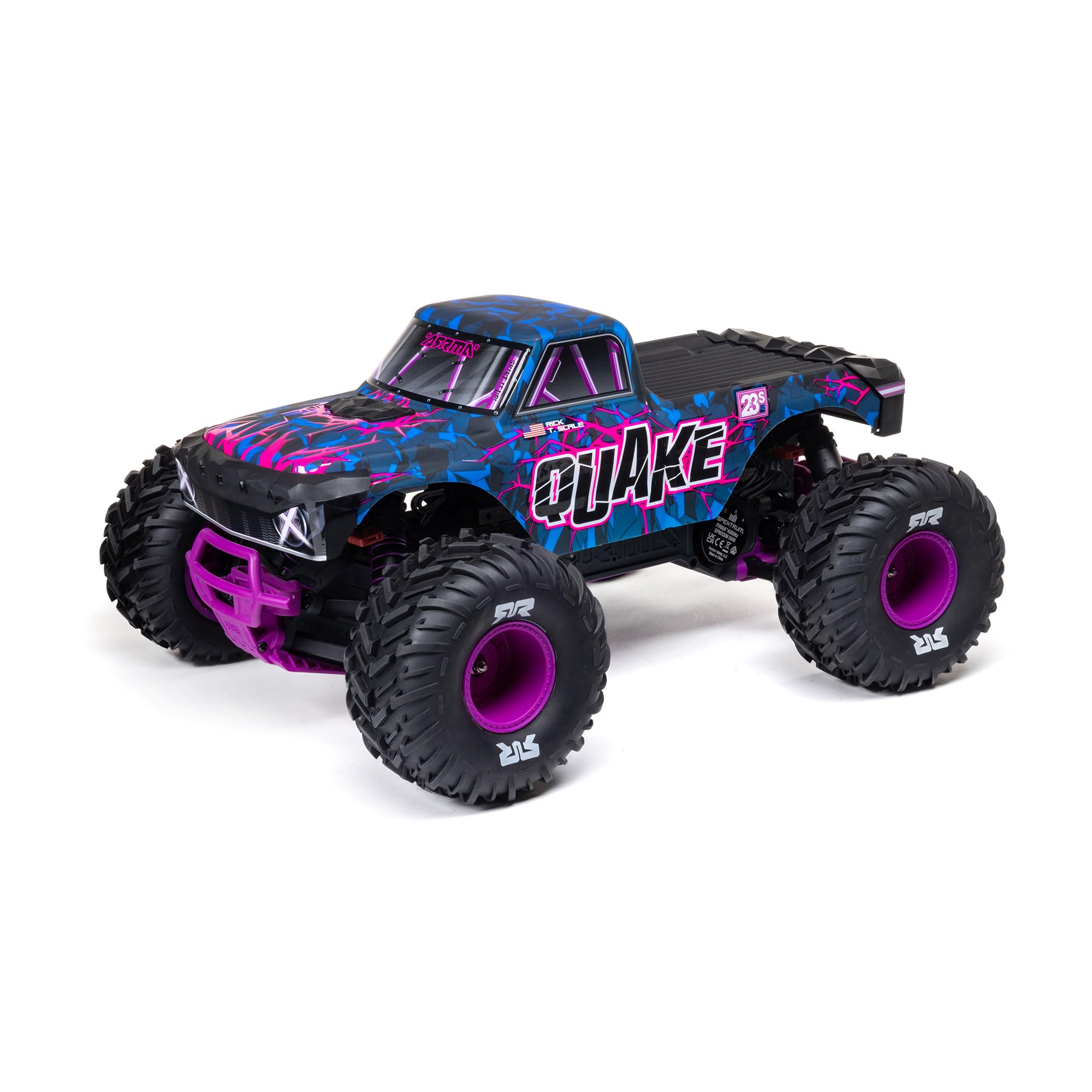 ARRMA 1/10 Quake 223S RC Truck 2WD RTR (Battery and Charger Not Included) Brushless Monster Truck, Purple, ARA3537T3