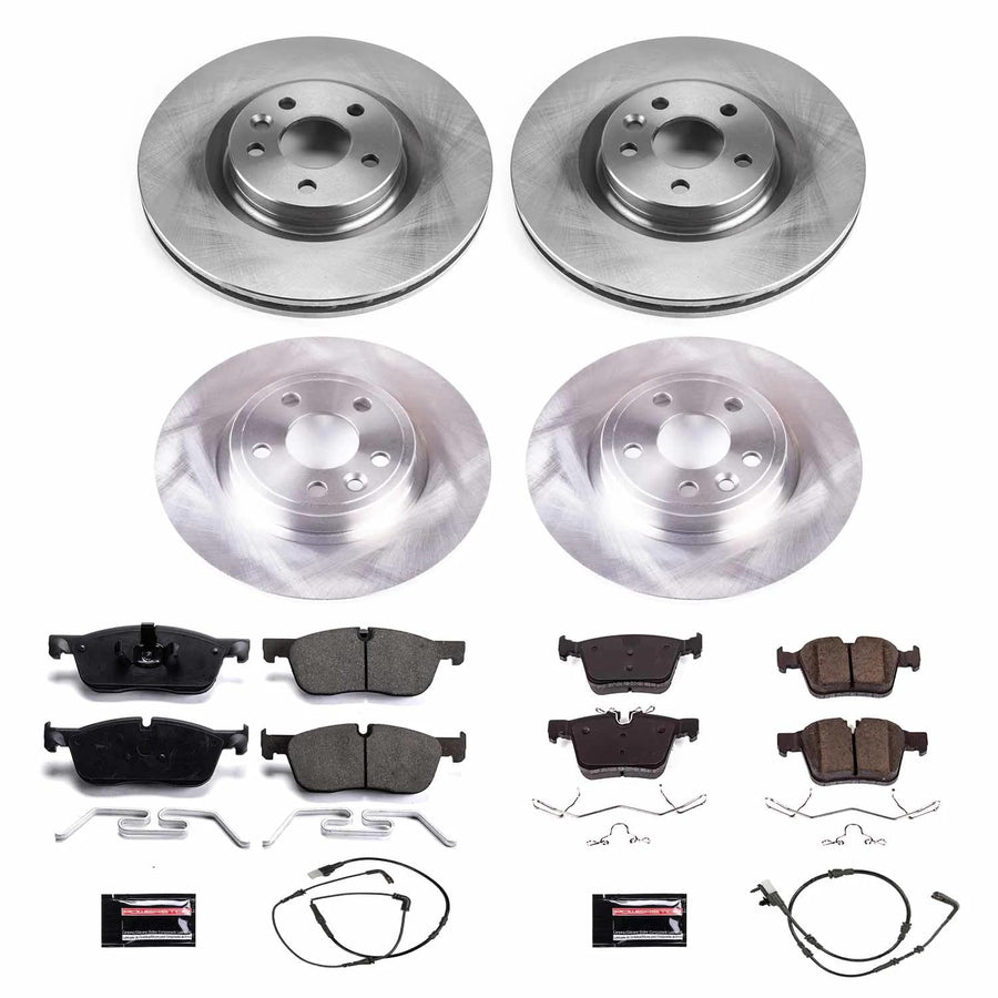 Power Stop KOE8198 Replacement Brake Kit-OE Front and Rear Brake Rotors & Ceramic Brake Pads For Land Rover Discovery Sport 2018-2019 [Model Specific]