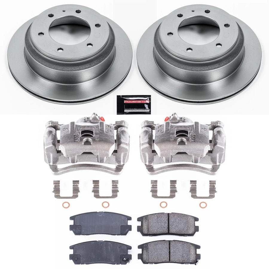 Power Stop Autospecialty KCOE5029 Rear Caliper Kit-Rotors, Ceramic Brake Pads, Calipers For SLX, Passport, Amigo, Axiom, Rodeo, Rodeo Sport, Trooper, VehiCROSS [Model Specific]