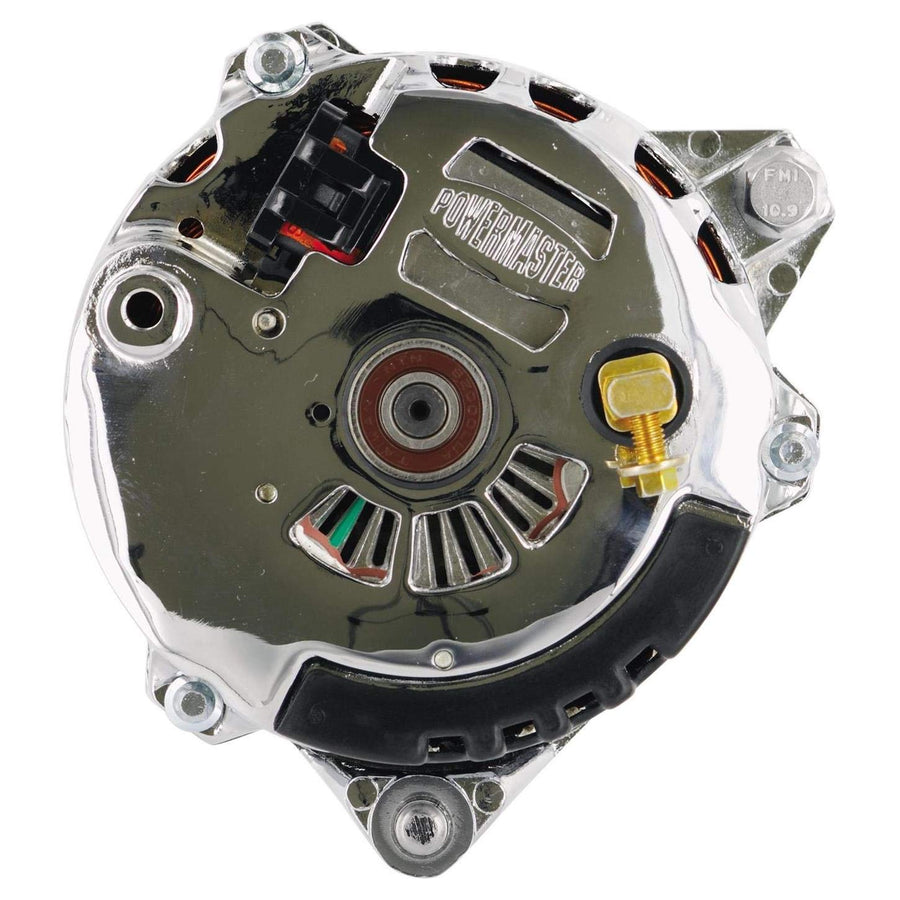 Alternator Powermaster 8-37529-110 (Chrysler Upgrade CS130 Type Chrome 140A 1V Pulley w/spacers 1-Wire 318/340/360), 1 Pack
