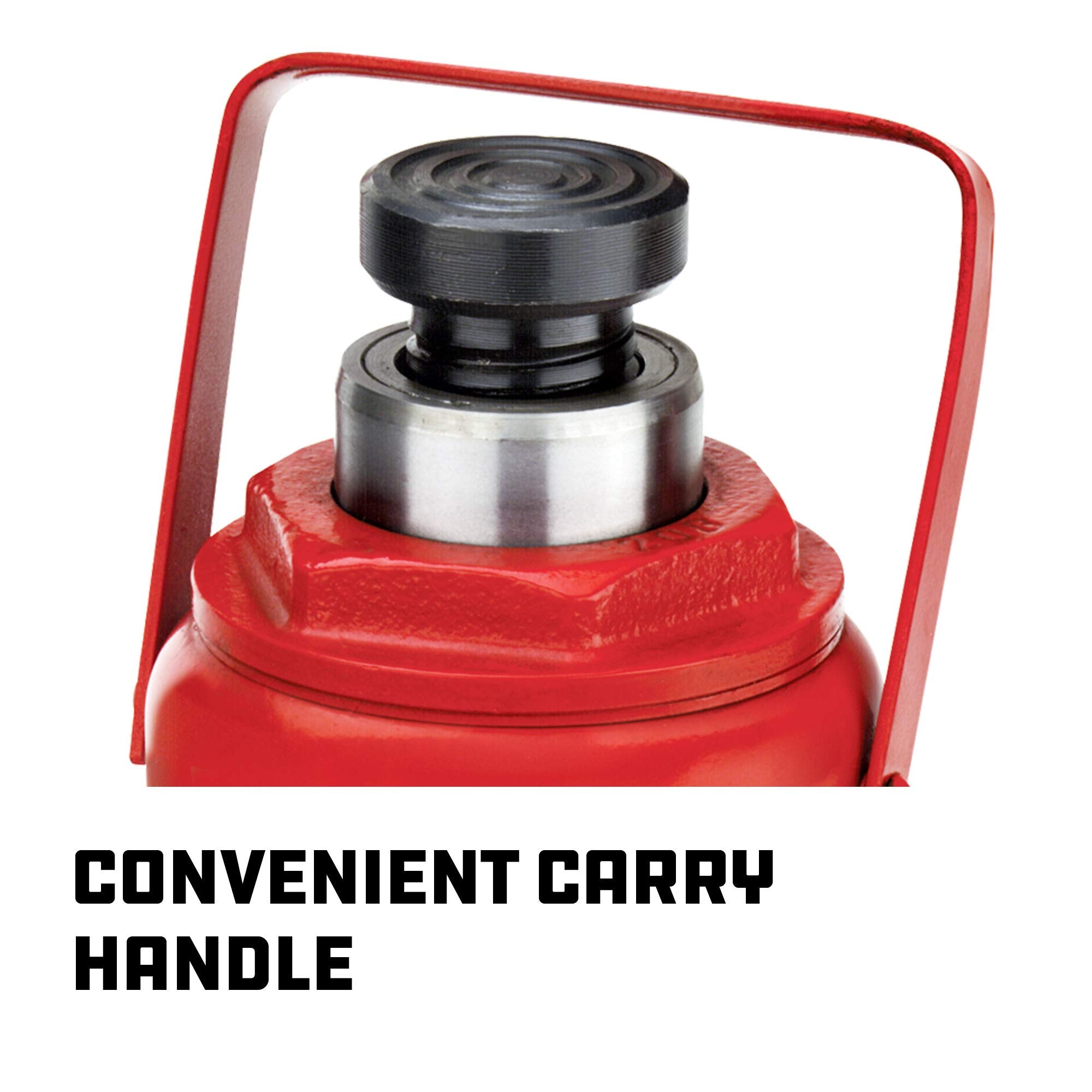 20 Ton Alltrade Bottle Jack with 9-11/16 inch to 17-5/8 inch lifting range, portable hydraulic car jack with carrying case- Red 647503