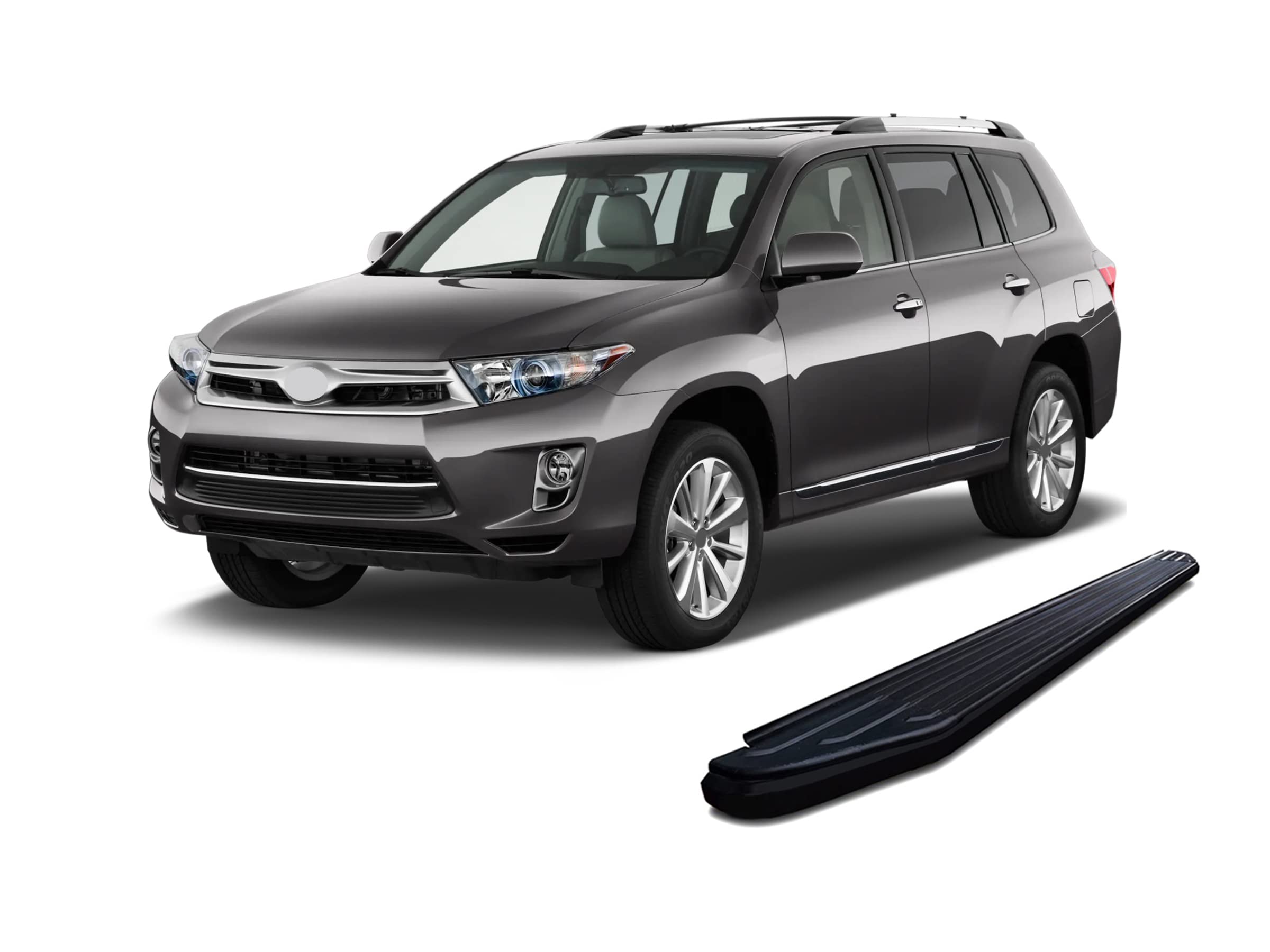 Peerless Black Horse Running Boards Compatible with 2008-2013 Toyota Highlander-PR-TYHGBK Black
