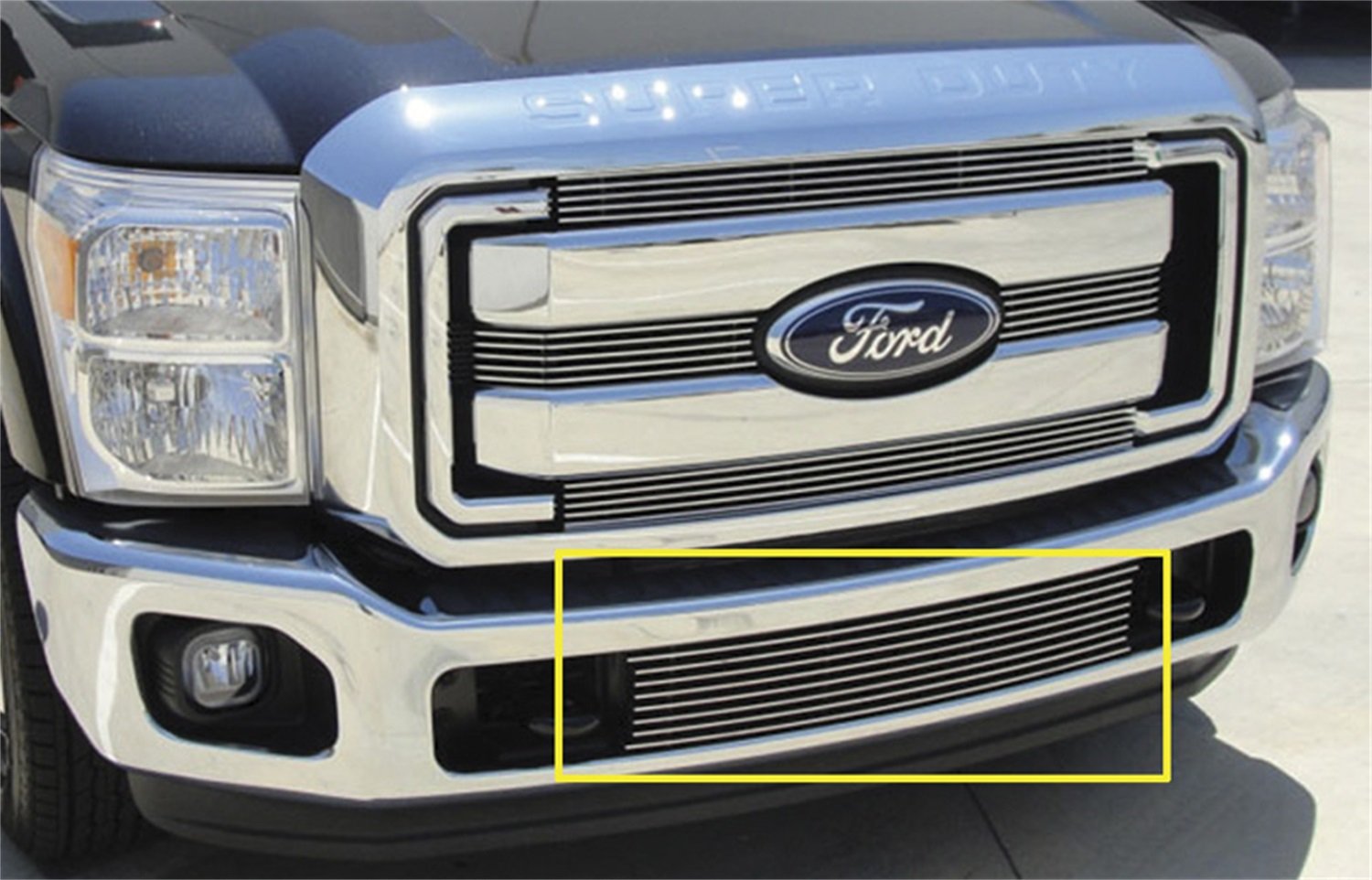 2011-2016 T-Rex Grilles Super Duty Billet Bumper Grille, Polished, 1 Pc, Bolt-On - PN #25546