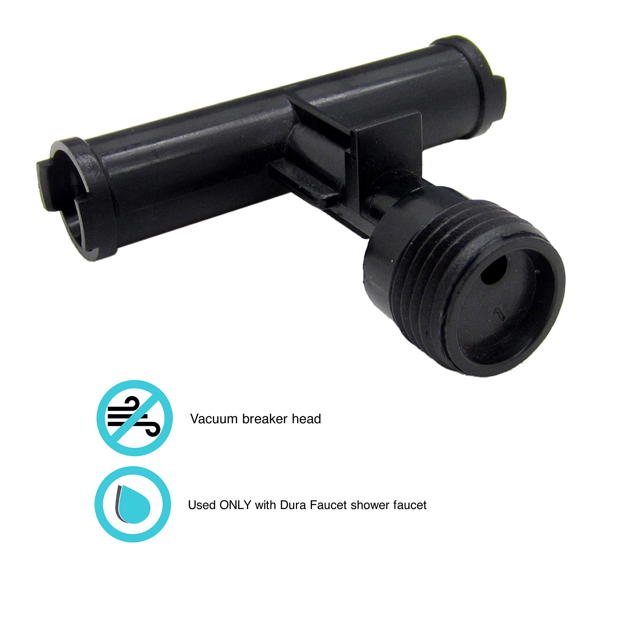 Dura Faucet RV Shower Faucet DF-RK900-BK Diverter Tee Replacement for Hose (Black)