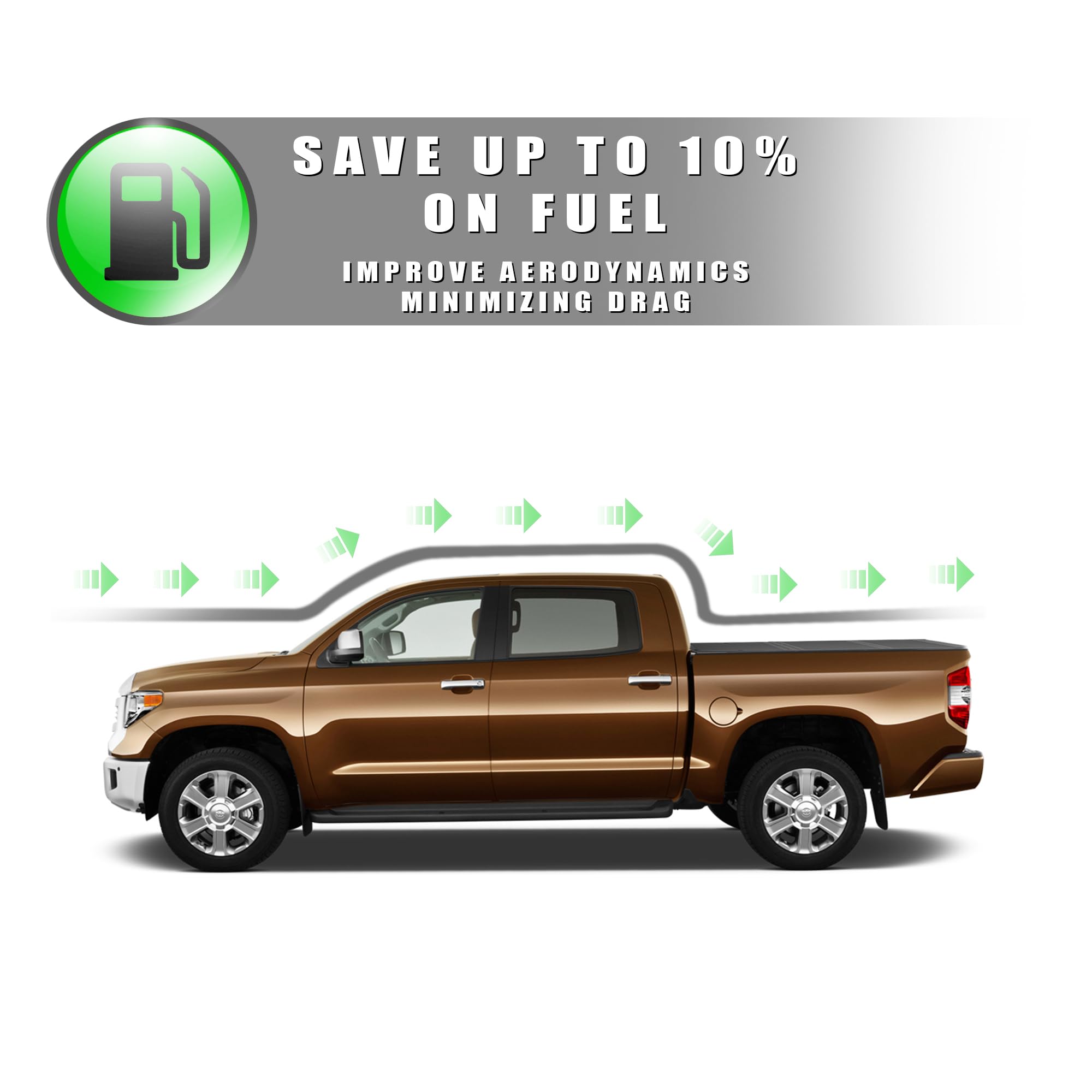 Toyota Tundra Low Profile Hard Tri-Fold Bed Cover for 2007 2008 2009 2010 2011 2012 2013 Toyota Tundra 5.5ft (66") Short Bed | CoveRex TFX | 8705360