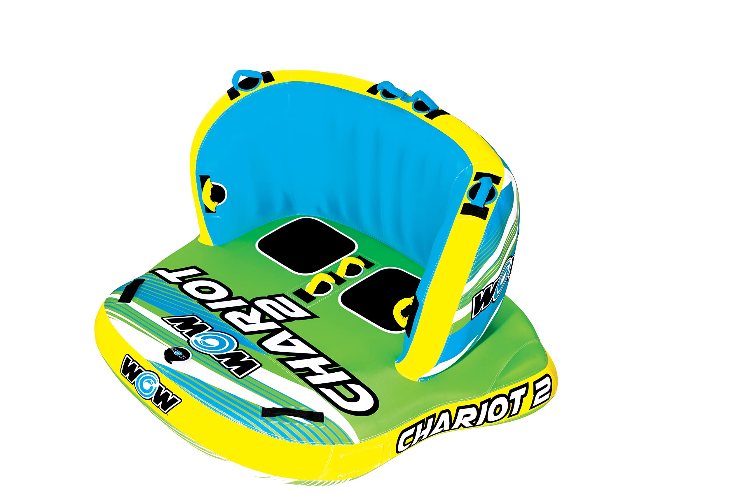 WOW Sports 2 Towable Tube Chariot for Boating - 1 to 2 Person Towable - Standing Tubes for Boating - Front and Back Tow Point