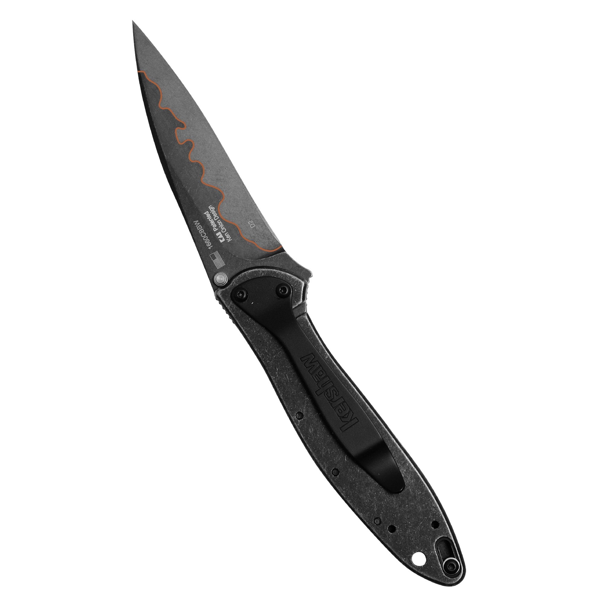 Kershaw Pocket Knife Leek, 3 Inch Composite Blackwash Blade 1660CBBW