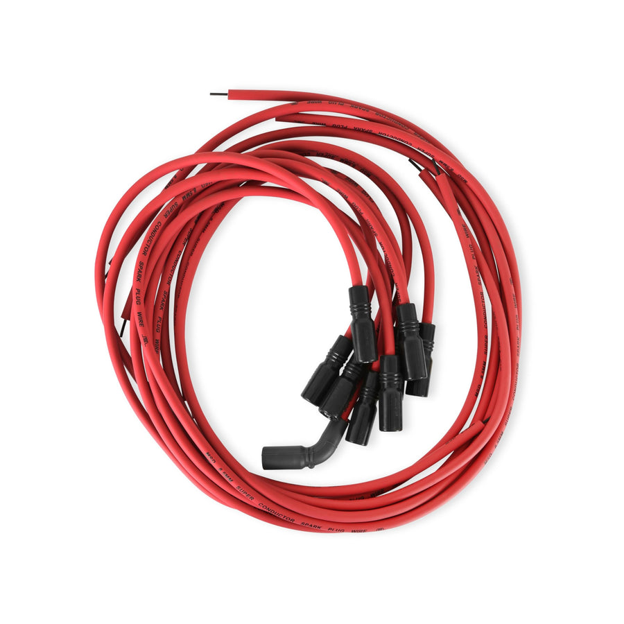 Super Conductor MSD 32129 Spark Plug Wire Set, Red, Straight Boots