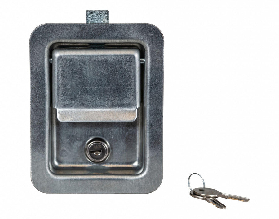 Single Point Buyers Products L3980 Rectangular Locking Slam Paddle Latch, Corrosion Resistant Stainless Steel W/ Installed Gasket, W/ 2 Keys, Truck Bed Tool Box Latch, Tack Box Latch