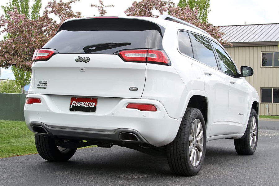 Flowmaster FlowFX 717810 Cat-Back Exhaust Kit 2.5 Inch Stainless Steel 3.5 Inch Black Ceramic Tips Dual Rear Outlet Compatible with 2014-2022 Jeep Cherokee 3.2L V6