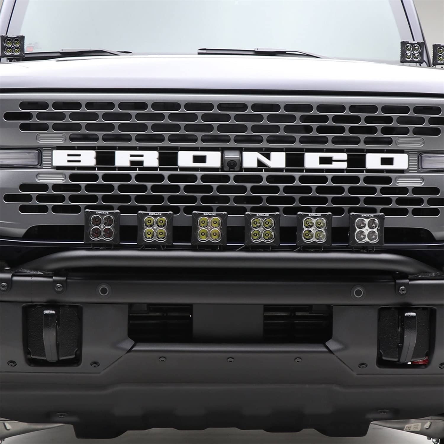 Front Bumper ZROADZ Top LED Bracket ONLY for a 2021-2022 Ford Bronco, Used to mount (6) 3 inch LED Light Pods - Part # Z325431