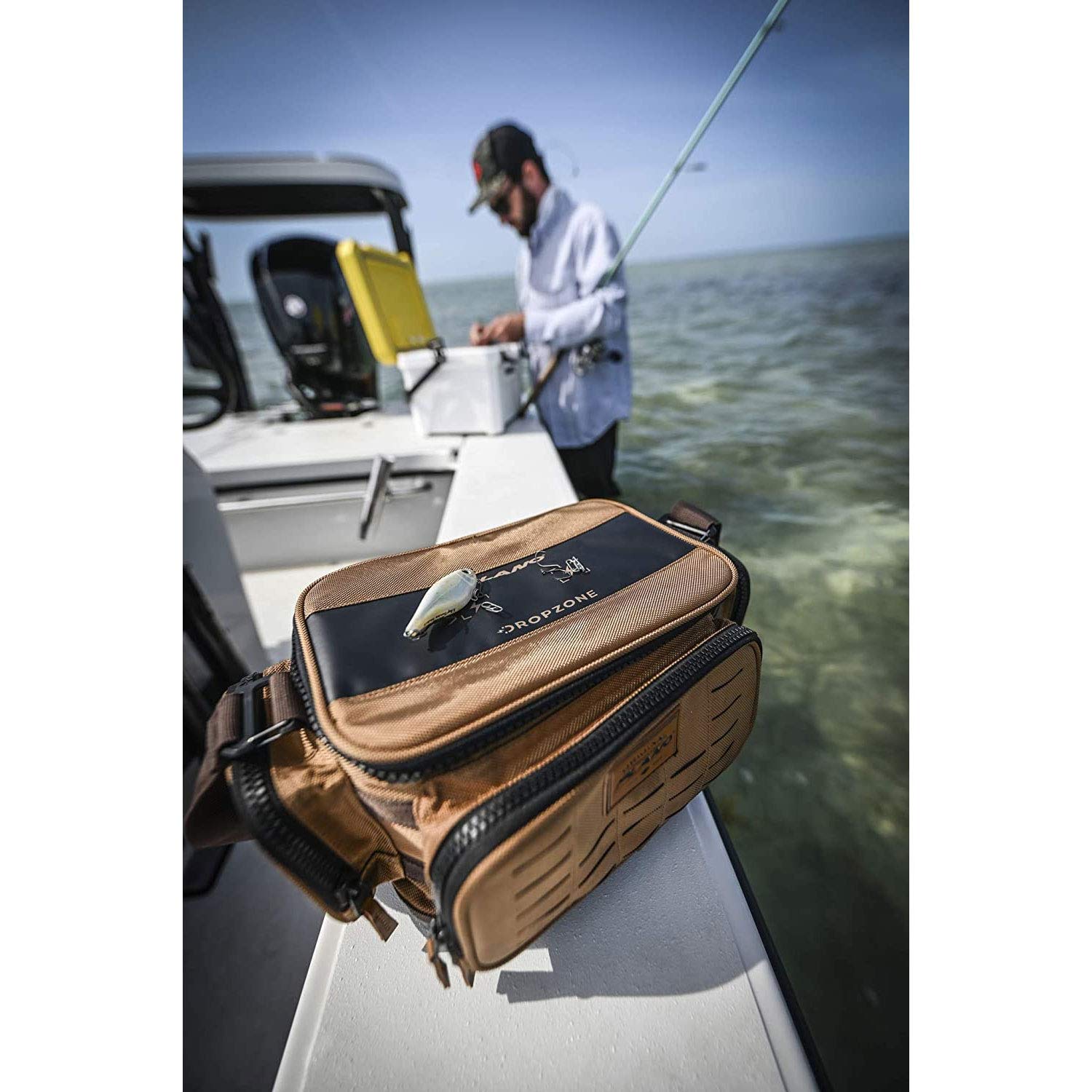 3700 Plano Guide Series Tackle Bag, Large, Beige 1680 Denier Fabric with Waterproof Base, Includes 6 StowAway Utility Boxes, Premium Fishing Storage for Baits & Lures