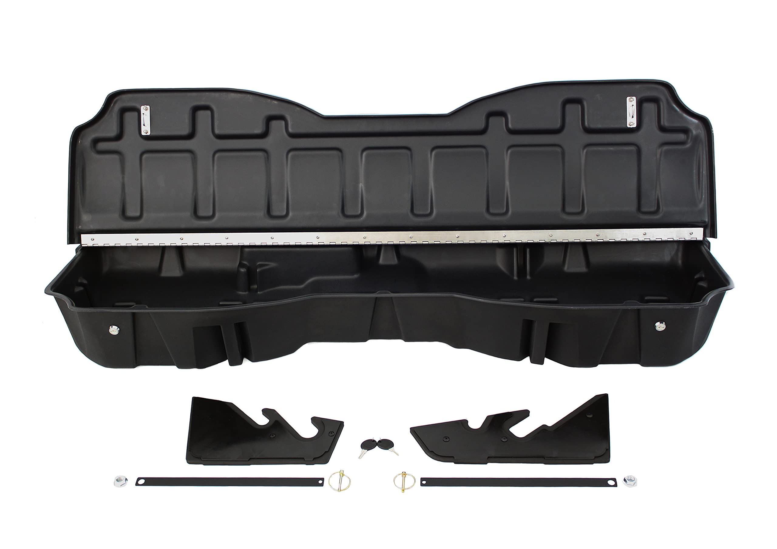 Lockable DU-HA Under Seat Storage fits 2014-2018 Chevy Silverado/GMC Sierra Light Duty Crew Cab & 2015-2019 Heavy Duty Crew Cab | Black Heavy-Duty Back Seat Lockbox, Includes 2 Keys | 10307