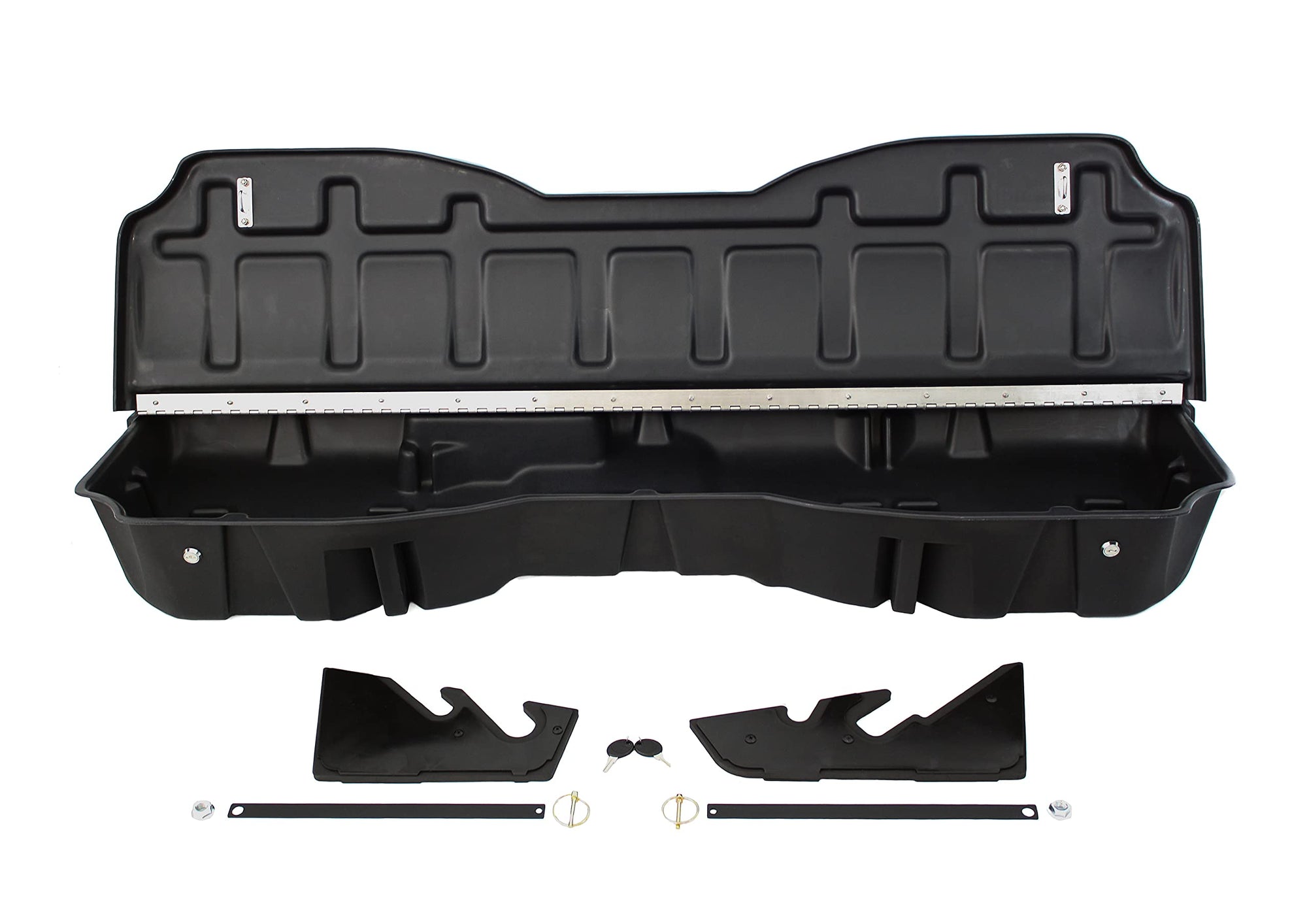 Lockable DU-HA Under Seat Storage fits 2014-2018 Chevy Silverado/GMC Sierra Light Duty Crew Cab & 2015-2019 Heavy Duty Crew Cab | Black Heavy-Duty Back Seat Lockbox, Includes 2 Keys | 10307