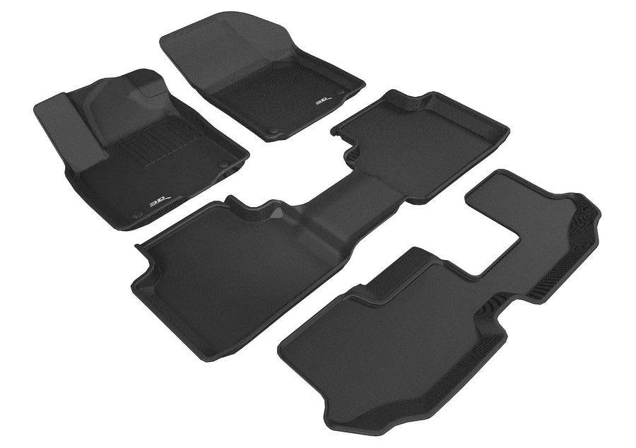 3D MAXpider Kagu Custom Fit Floor Mat (Black) Compatible with Volkswagen Atlas 7-Seat 2018-2026 - Full Set