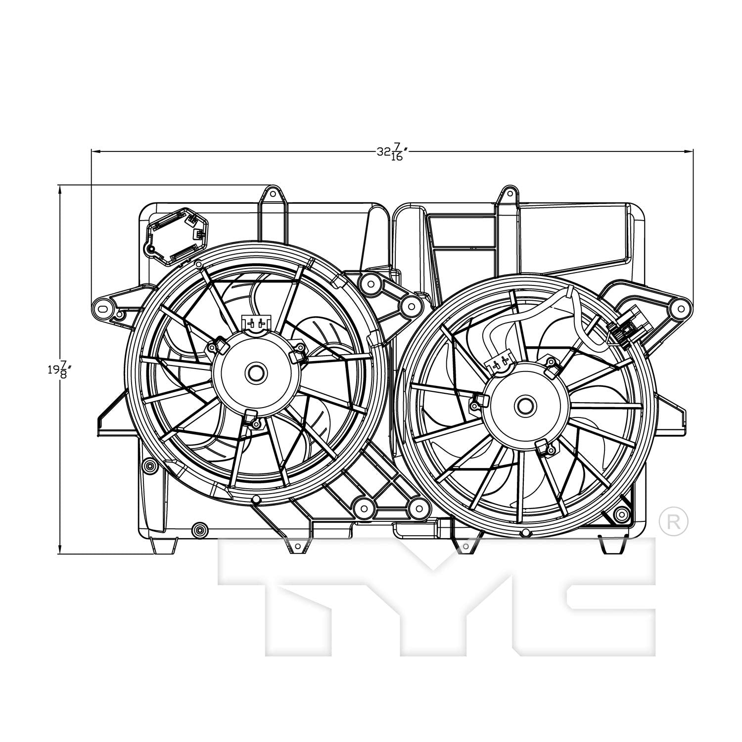 Cooling Fan Assembly TYC 623240 Compatible with 2008-2012 Ford Escape