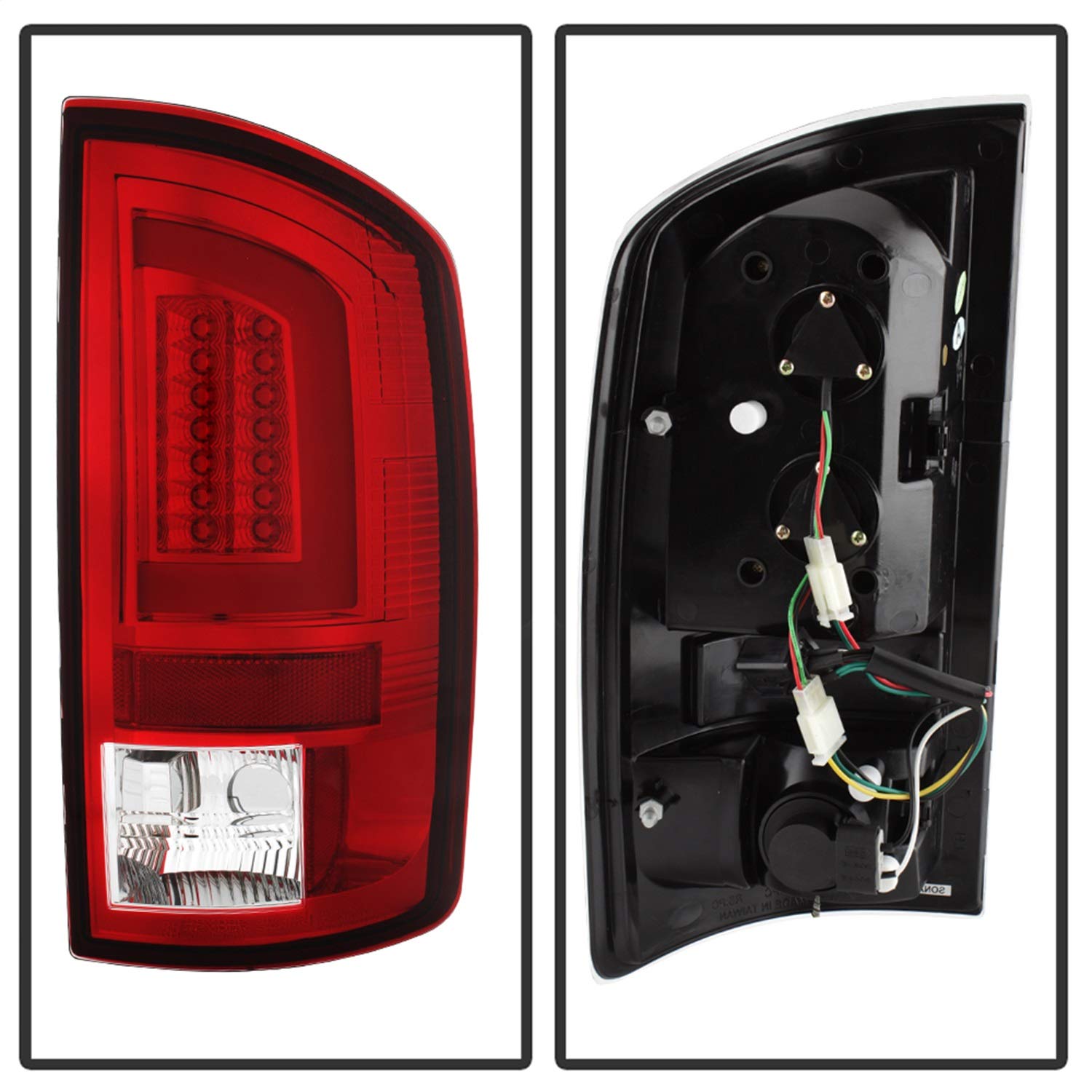 Spyder Auto 5084132 Spyder Dodge Ram 02-06 1500 / Ram 2500/3500 03-06 Version 3 Light Bar LED Tail Light - Red Clear