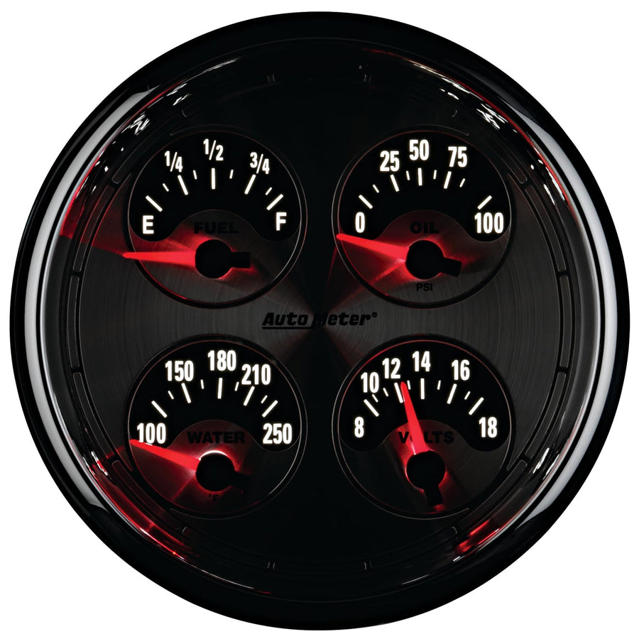 American Muscle Auto Meter 1212 5" Short Sweep Electric Quad Gauge