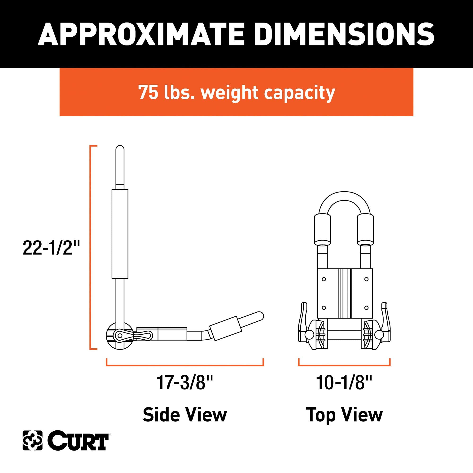 CURT Fully Adjustable 18320 Aluminum Universal Kayak Roof Rack Carrier, 2-Pack