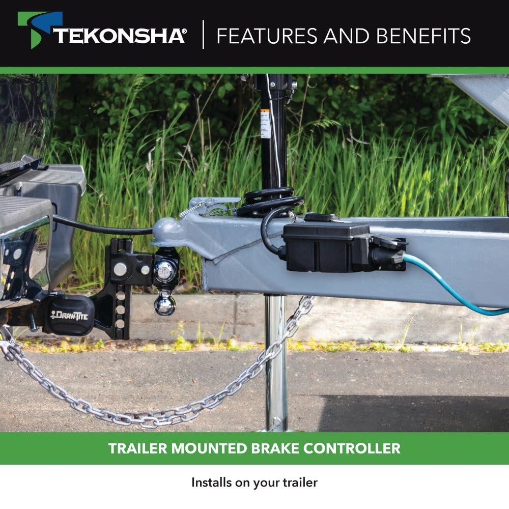 Tekonsha Prodigy RF Plug & Play Trailer Mounted Proportional Brake Controller for Trailers with 1-3 Axles, Brake Controller Wiring Harness Sold Separately.
