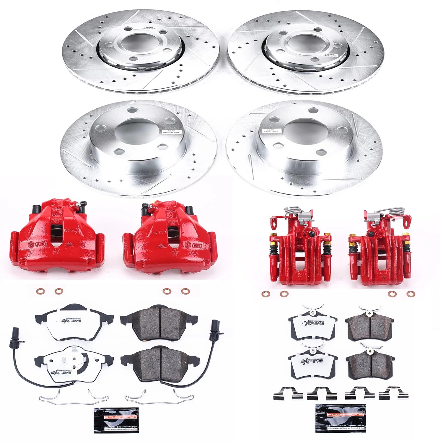Power Stop Z26 KC532-26 Front & Rear Street Warrior Brake Kit Audi For Audi A6 Quattro 1998-2001 [Model Specific]